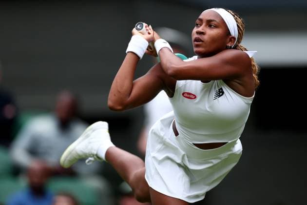 1st July 2024; All England Lawn Tennis and Croquet Club, London, England; Wimbledon Tennis Tournament, Day 1; Coco Gauff (USA) in action during her first round match against Caroline Dolehide (USA)  ActionPlus12662486 ShaunxBrooks