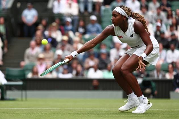 1st July 2024; All England Lawn Tennis and Croquet Club, London, England; Wimbledon Tennis Tournament, Day 1; Coco Gauff (USA) in action during her first round match against Caroline Dolehide (USA)  ActionPlus12662468 ShaunxBrooks