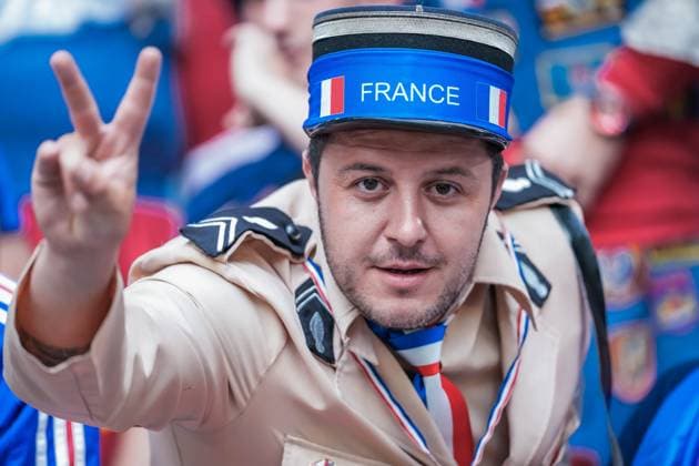 Sport Bilder des Tages EURO 2024 - Round of 16: France vs. Belgium France fans in action before the EURO 2024 Round of 16 match between France and Belgium on 01 July 2024, at Duesseldorf Arena, in Duesseldorf, Germany Duesseldorf Duesseldorf Arena Germany Copyright: xAlexandraxFechetex DSC00033