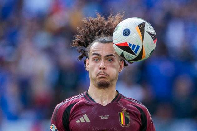 UEFA EURO, EM, Europameisterschaft,Fussball 2024: Frankreich - Belgien; 01.07.2024 Arthur Theate (Belgien, 3). UEFA EURO 2024: Achtelfinale: Frankreich - Belgien; Düsseldorf Arena, Düsseldorf am 01.07.2024 Copyright: xBEAUTIFULxSPORTS Meuselx