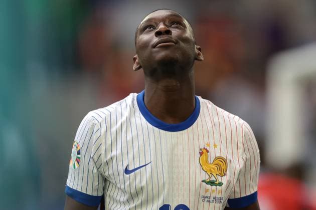 Dusseldorf, Germany, 1st July 2024. Randal Kolo Muani of France celebrates after his shot was deflected into the net by Jan Vertonghen of Belgium to give the side a 1-0 lead during the UEFA European Championships Round of 16 match at Dusseldorf Arena, Dusseldorf. Picture credit should read: Jonathan Moscrop Sportimage EDITORIAL USE ONLY. No use with unauthorised audio, video, data, fixture lists, club league logos or live services. Online in-match use limited to 120 images, no video emulation. No use in betting, games or single club league player publications. SPI-3210-0087