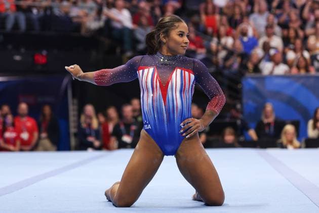 Gymnastics 2024: 2024 US Olympic Trials Womens Day 2 JUN 30 June 30, 2024: Jordan Chiles on the floor exercise during the 2024 Gymnastics U.S. Olympic Trials Women s Day 2 at Target Center in Minneapolis, MN. Kyle Okita CSM (Credit Image: Â Kyle Okita Cal Media) Minneapolis Mn United States of America EDITORIAL USE ONLY Copyright: xx ZUMA-20240630_zma_c04_134.jpg KylexOkitax csmphotothree267992