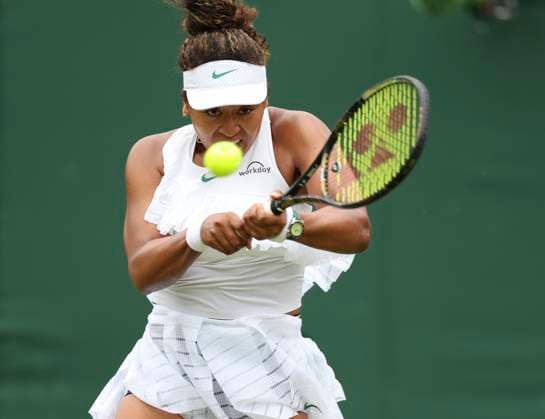(240702) -- LONDON, July 2, 2024 -- Osaka Naomi hits a return during the women s singles first round match between Osaka Naomi of Japan and Diane Parry of France at Wimbledon tennis Championship in London, Britain, on July 1, 2024. ) (SP)BRITAIN-LONDON-TENNIS-WIMBLEDON HanxYan 