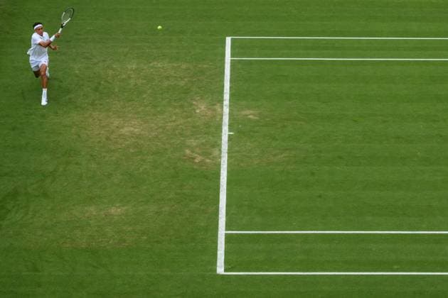 240702 Thiago Seyboth Wild of Brazil competes in a first round singles match during day 2 of Wimbledon on July 2, 2024 in London. Photo: Jesper Zerman BILDBYRAN kod JZ JZ0548 tennis wimbledon AELTC day 2 bbeng Copyright: JESPERxZERMAN BB240702JZ007