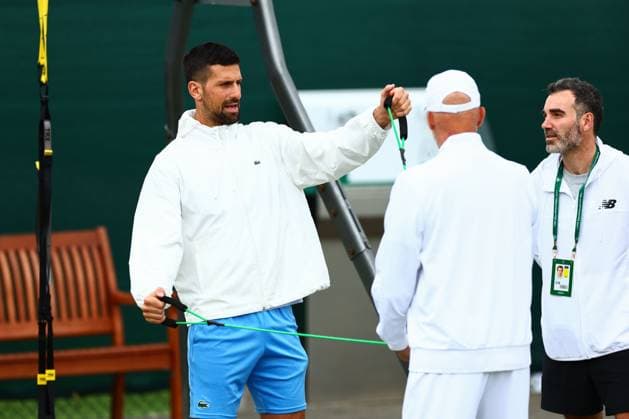 Novak Djokovic training. Wimbledon Tennis Championships, Day 2, The All England Lawn Tennis and Croquet Club, London, UK - 02 Jul 2024  Copyright: xJamesxMarsh Shutterstockx 14567680t