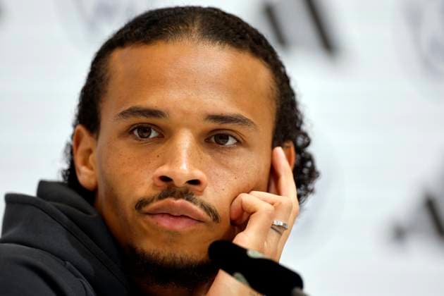 Germany s player Leroy Sane attends a press conference, PK, Pressekonferenz following a training session of the team held in Herzogenaurach, Germany, on 02 July 2024. Germany will face Spain in the Euro2024 quarter final match on the upcoming 05 July. Press conference of Sane !ACHTUNG: NUR REDAKTIONELLE NUTZUNG!  Copyright: xALBERTOxESTEVEZx GRAF658 20240702-55014037688_1