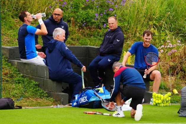 Jamie Murray and Andy Murray practising Wimbledon Tennis Championships, Day 2, The All England Lawn Tennis and Croquet Club, London, UK - 02 Jul 2024  Copyright: xJavierxGarcia Shutterstockx 14567681bh