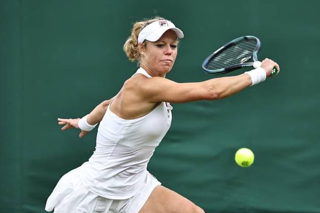 Laura Siegemund, GER, during first round of 2024 All England Lawn Tennis Championships at Wimbledon, womens singles, London, 02 07 2024; -