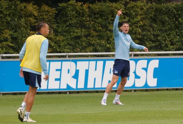 Sport Bilder des Tages Deutschland, Berlin, Sportpark, GER, 2.FBL, Hertha BSC, Saison 2024 25, Training, Foto:Derry Scherhant, Fabian Reese