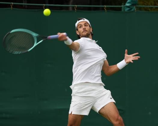 Lawn Tennis - 2024 Wimbledon Championship - Constant Lestienne (FRA) v Lorenzo Musetti (ITA) - All England Lawn Tennis & Croquet Club - Tuesday 2nd July 2024 Lorenzo Musetti (ITA) 