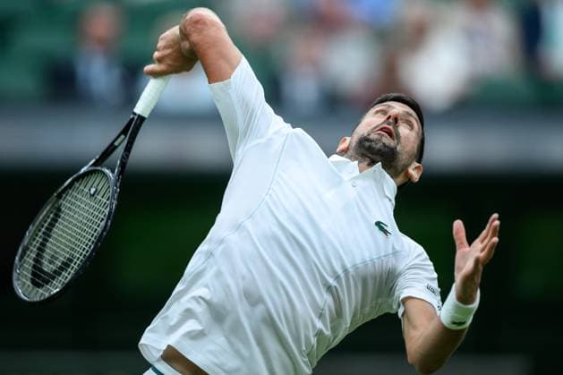 240702 Novak Djokovic of Serbia competes in a first round single s match during day 2 of Wimbledon on July 2, 2024 in London. Photo: Jesper Zerman BILDBYRAN kod JZ JZ0548 tennis wimbledon AELTC day 2 bbeng Copyright: JESPERxZERMAN BB240702JZ033