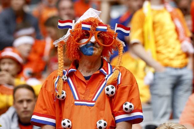 MUNCHEN, 02-07-2024, Stadium Allianz Arena, European Football Championship Euro2024, Round of 16 match no.40 between Romania and Netherlands. Dutch fans in the stands of the stadium. Romania - Netherlands (Euro2024)  x25660607x Copyright: