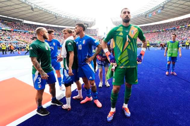 Italy™s goalkeeper Gianluigi Donnarumma during the Euro 2024 soccer match between Swiss and Italy at the Olympiastadion, Berlin, Germany - Saturday 29, June, 2024. - Soccer .  Copyright: xFabioxFerrari LaPressex