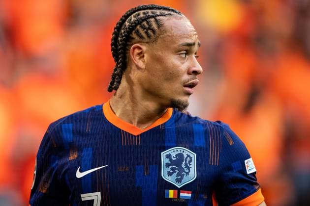 UEFA EURO, EM, Europameisterschaft,Fussball 2024: Rumänien - Niederlande; 02.07.2024 Xavi Simons (Niederlande, 7) UEFA EURO 2024: Rumänien - Niederlande; Munich Football Arena, München; 02.07.2024 Copyright: xBEAUTIFULxSPORTS Buriakovx