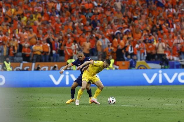 MUNCHEN, 02-07-2024, Stadium Allianz Arena, European Football Championship Euro2024, Round of 16 match no.40 between Romania and Netherlands. Romania - Netherlands (Euro2024)  x25661956x Copyright: