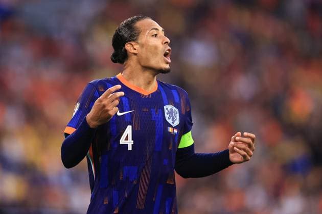 Football - UEFA EURO, EM, Europameisterschaft,Fussball 2024 - Round of 16 - Romania v Netherlands 2nd July 2024 - UEFA EURO 2024 - Round of 16 - Romania v Netherlands - Virgil van Dijk of Netherlands - Photo: Simon Stacpoole Offside. Munich Germany Copyright: xSimonxStacpoolexOffside