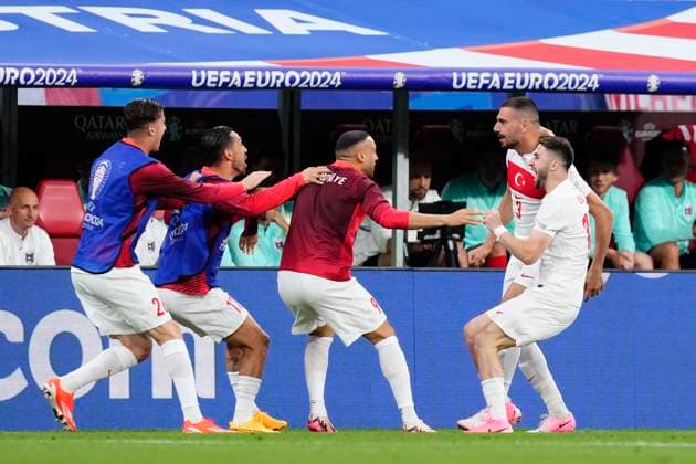 Austria v Turkiye: Round of 16 - UEFA EURO, EM, Europameisterschaft,Fussball 2024 Merih Demiral centre-back of Turkey and Al-Ahli SFC celebrates after scoring his sides first goal during the UEFA EURO 2024 round of 16 match between Austria and Turkiye at Football Stadium Leipzig on July 2, 2024 in Leipzig, Germany. Leipzig Germany  Copyright: xJosexBretonx originalFilename:bretonhernandez-austriav240702_np8VG.jpg