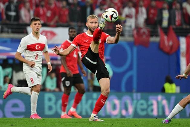 Konrad Laimer 20 (Oesterreich), Oesterreich vs. Tuerkei, Fussball, UEFA EURO, EM, Europameisterschaft,Fussball 2024, Achtelfinale, 02.07.2024 Leipzig Sachsen Deutschland