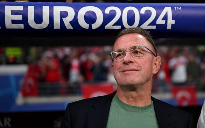 Fussball Euro 2024 Achtelfinale 02.07.2024 Oesterreich - Tuerkei Trainer Ralf Rangnick (Oesterreich) *** Football Euro 2024 Round of 16 02 07 2024 Austria Turkey Coach Ralf Rangnick Austria