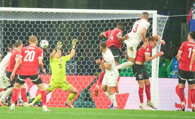 Merih Demiral, Türkiye 22 scores, shoots goal , Tor, Treffer, Torschuss, 0-2 in the best of 16 match AUSTRIA - TÜRKIJE of the UEFA European Championships 2024 on Jul 02, 2024 in Leipzig, Germany.