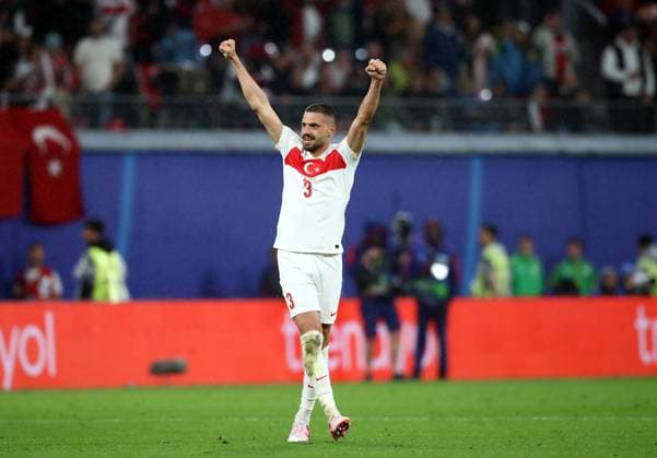 02.07.2024, xtgx, Fussball EM 2024 1 8 Finale, Österreich - Türkei emspor, v.l. Merih Demiral (Türkei Tuerkei) celebrate the goal, Der Torjubel zum 2:0 (UEFA REGULATIONS PROHIBIT ANY USE OF PHOTOGRAPHS as IMAGE SEQUENCES and or QUASI-VIDEO) Leipzig