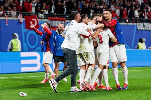 UEFA EURO, EM, Europameisterschaft,Fussball 2024: Österreich - Türkei; 02.07.2024 Jubel zum 0:2 durch Merih Demiral (Türkei, 3) UEFA EURO 2024: Österreich - Türkei; Leipzig Stadion, Leipzig am 02.07.2024 Copyright: xBEAUTIFULxSPORTS Wunderlx