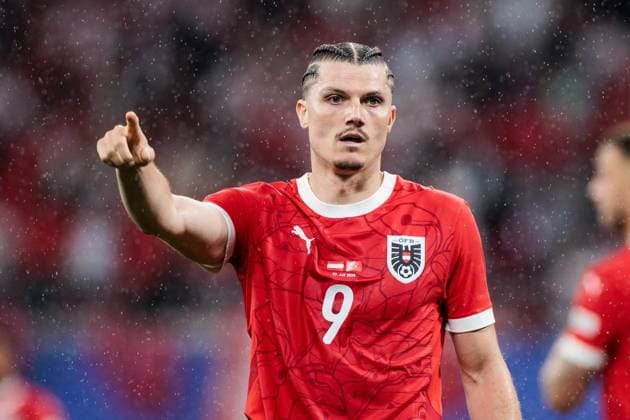 UEFA EURO, EM, Europameisterschaft,Fussball 2024: Österreich - Türkei; 02.07.2024 Marcel Sabitzer (Österreich, 9) gestikuliert UEFA EURO 2024: Österreich - Türkei; Leipzig Stadion, Leipzig am 02.07.2024 Copyright: xBEAUTIFULxSPORTS Wunderlx