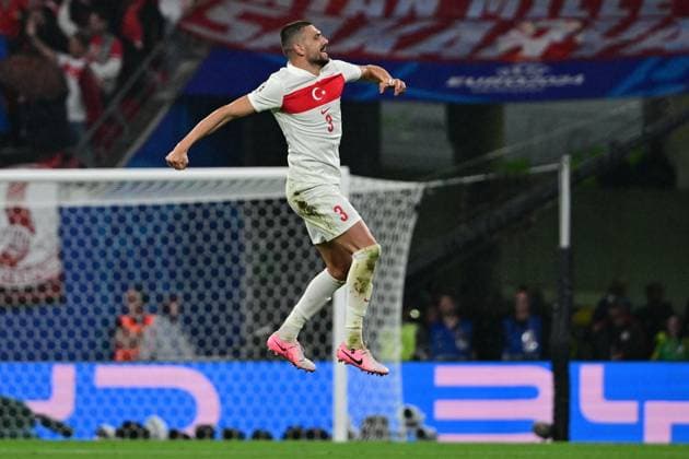 Torjubel von Merih Demiral 3 (Tuerkei) zum 0:2, Oesterreich vs. Tuerkei, Fussball, UEFA EURO, EM, Europameisterschaft,Fussball 2024, Achtelfinale, 02.07.2024 Leipzig Sachsen Deutschland