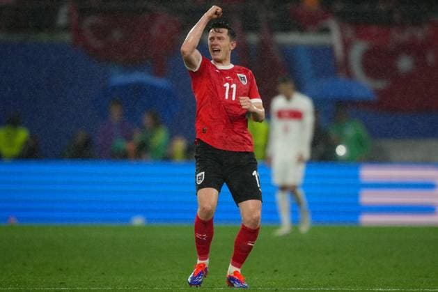 GER: Austria v Turkiye. UEFA EURO, EM, Europameisterschaft,Fussball 2024 Michael Gregoritsch of Austria celebrates the 1-2 during the UEFA Euro 2024 match between Austria and Turkiye, Round of 16, played at Red Bull Arena Stadium on July 2, 2024 in Leipzig, Germany. kpng Copyright: xBaguxBlancox xPRESSINPHOTOx PS_240702_AUS_TUR_037