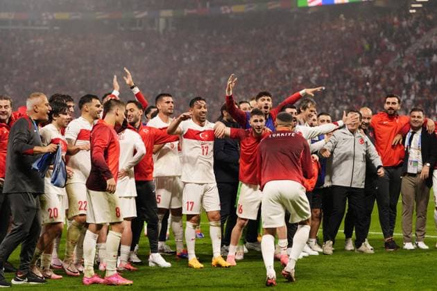 Sport Bilder des Tages Sport Bilder des Tages Turkey final celebration during the Euro 2024 soccer match between Austria and Turkey at the Red Bull Arena -Round of 16, Leipzig, Germany - Tuesday July 02, 2024. - Soccer .  Copyright: xFabioxFerrari LaPressex