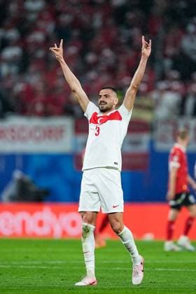 Leipzig, Germany, July 2nd 2024: Merih Demiral (3 Turkiye) celebrates the second goal of the team during the UEFA EURO, EM, Europameisterschaft,Fussball 2024 Germany Round 16 football match between Austria and Turkiye at Leipzig Stadium in Leipzig, Germany. (Daniela Porcelli SPP)  Copyright: xDanielaxPorcellix xSPPx spp-en-DaPoSp-20240702-_DP21346