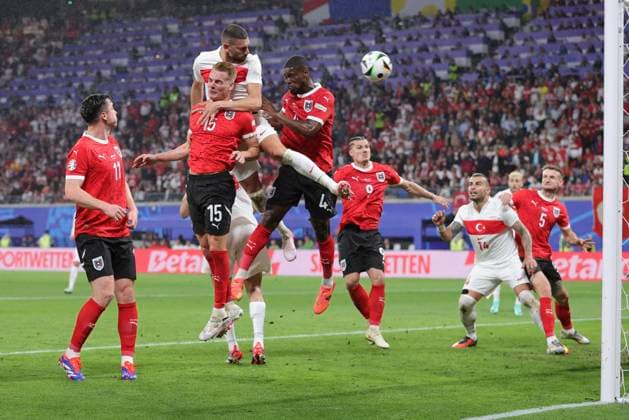 Austria v Turkey UEFA EURO, EM, Europameisterschaft,Fussball 2024 Round of 16 Merih Demiral of Turkey scores his sides 2nd goal during the UEFA Euro 2024 Round of 16 match between Austria and Turkey at Red Bull Arena, Leipzig UK Newspapers OUT Copyright: xPaulxChestertonx FIL-20314-0024
