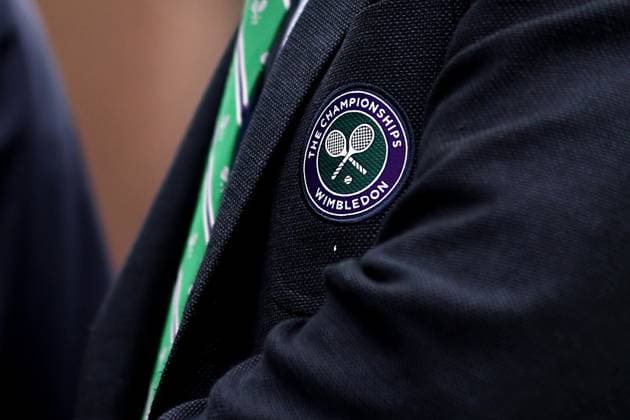 2nd July 2024; All England Lawn Tennis and Croquet Club, London, England; Wimbledon Tennis Tournament, Day 2; The Wimbledon logo is on display on an umpire jacket  ActionPlus12662934 ShaunxBrooks
