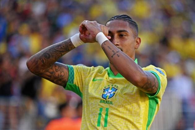 2nd July 2024: Levi s Stadium, Santa Clara, California,: Copa America Football 3rd round, Brazil versus Colombia: Raphinha of Brazil  ActionPlus12663022 RodrigoxCaillaud