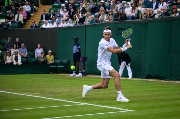 240703 Casper Ruud of Norway competes in a second round singles match during day 3 of Wimbledon on July 3, 2024 in London. Photo: Jesper Zerman BILDBYRAN kod JZ JZ0549 tennis wimbledon day 3 bbeng Copyright: JESPERxZERMAN BB240703JZ014