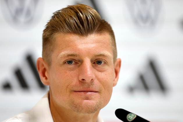 Sport Bilder des Tages Germany s player Toni Kroos attends a press conference, PK, Pressekonferenz after a training session of the German team held in Herzogenaurach, Germany, 03 July 2024. Press conference of Toni Kroos !ACHTUNG: NUR REDAKTIONELLE NUTZUNG!  Copyright: xALBERTOxESTÉVEZx GRAF1175 20240703-55014047775_1