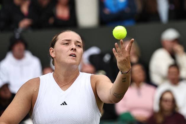 Jule Niemeier, GER, during (rain delayed) first round of 2024 All England Lawn Tennis Championships at Wimbledon, womens singles, London, 03 07 2024; -