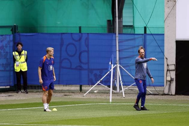 WOLFSBURG - Matthijs De Ligt during a training session of the Dutch national team, Nationalteam at the AOK Stadium on July 3, 2024 in Wolfsburg, Germany. The Dutch national team is preparing for the Quarter-finals of the European Football Championship in Germany against Turkey. ANP KOEN VAN WEEL UEFA EURO, EM, Europameisterschaft,Fussball 2024 2024 xVIxANPxSportx xxANPxIVx 502682616 originalFilename: 502682616.jpg