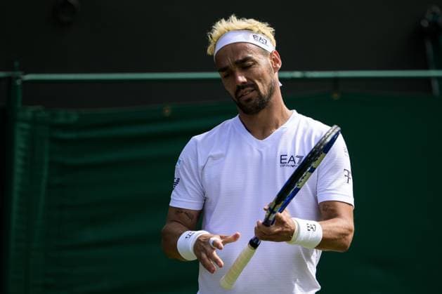 240703 And Fabio Fognini of Italy looks dejected as he competes against Casper Ruud of Norway in a second round singles match during day 3 of Wimbledon on July 3, 2024 in London. Photo: Jesper Zerman BILDBYRAN kod JZ JZ0549 tennis wimbledon day 3 bbeng depp Copyright: JESPERxZERMAN BB240703JZ021