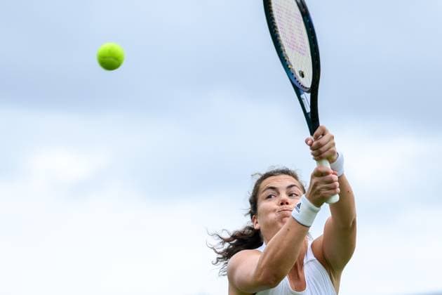 240703 Ulrikke Eikeri of Norway compete in a first round doubles match during day 3 of Wimbledon on July 3, 2024 in London. Photo: Jesper Zerman BILDBYRAN kod JZ JZ0549 tennis wimbledon day 3 bbeng Copyright: JESPERxZERMAN BB240703JZ039