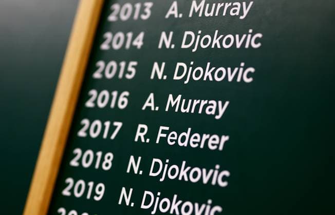 Andy Murray seen on the men s singles winners board. Wimbledon Tennis Championships, Day 4, The All England Lawn Tennis and Croquet Club, London, UK - 04 Jul 2024  Copyright: xJamesxMarsh Shutterstockx 14569387f