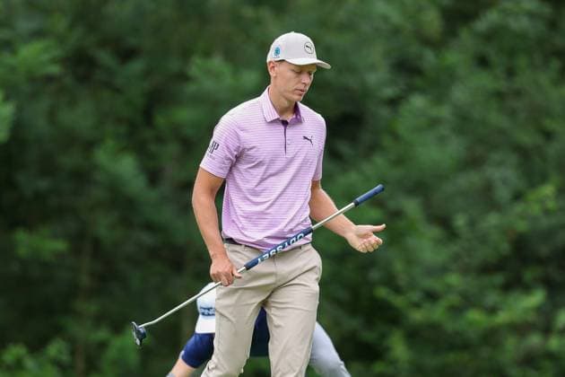 Matti Schmid (GER) auf dem Green, BMW International Open 2024, Golf, DP World Tour, Herren, Runde 1, 04.07.2024 Eichenried Bayern Deutschland