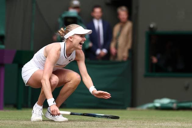 4th July 2024; All England Lawn Tennis and Croquet Club, London, England; Wimbledon Tennis Tournament, Day 4; Harriet Dart (GBR) celebrates tearfully after she defeated Katie Boulter (GBR) in her second round match  ActionPlus12663678 ShaunxBrooks