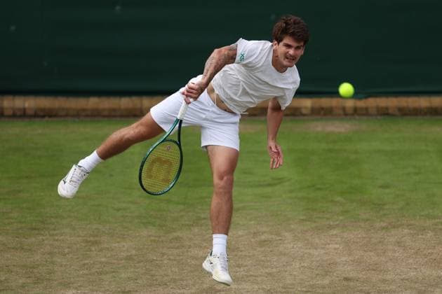Thiago Seyboth Wild of Brazil Wimbledon Tennis Championships, Day 4, The All England Lawn Tennis and Croquet Club, London, UK - 04 Jul 2024  Copyright: xEllaxLing Shutterstockx 14569382an