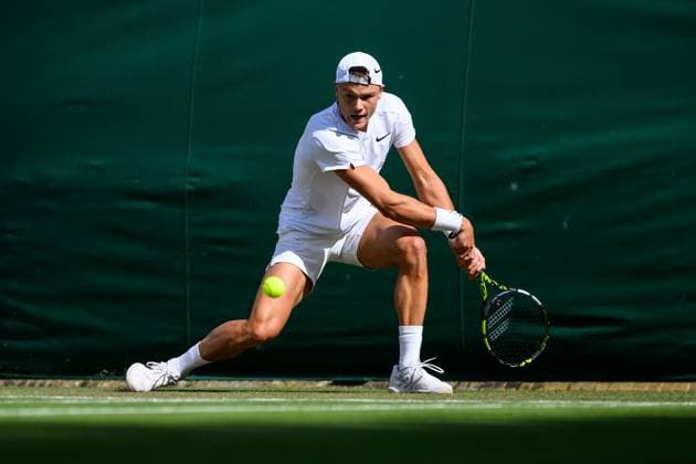 240704 Holger Rune of Denmark competes in a second round singles match during day 4 of Wimbledon on July 4, 2024 in London. Photo: Jesper Zerman BILDBYRAN kod JZ JZ0550 tennis wimbledon dag 4 bbeng Copyright: JESPERxZERMAN BB240704JZ078