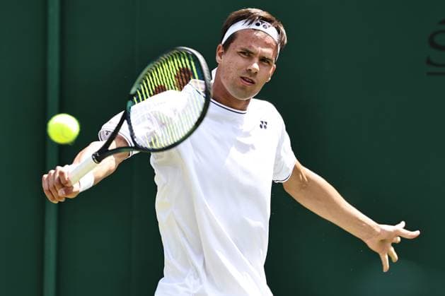 Daniel Altmaier, GER, during second round of 2024 All England Lawn Tennis Championships at Wimbledon, gentlemens singles, London, 04 07 2024; -