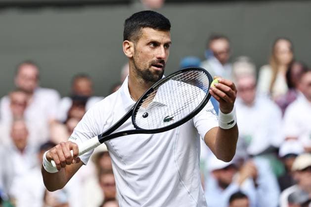 Novak Djokovic, SRB, during second round of 2024 All England Lawn Tennis Championships at Wimbledon, gentlemens singles, London, 04 07 2024; -