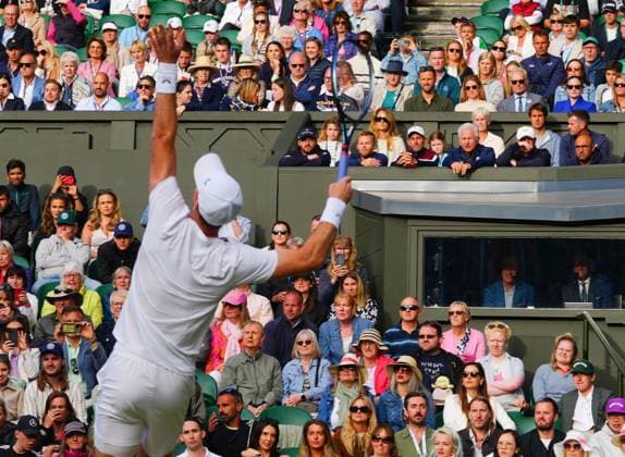 Andy Murray and Jamie Murray during their Men s Doubles first round match, watched by Judy Murray, Kim Murray and children Wimbledon Tennis Championships, Day 4, The All England Lawn Tennis and Croquet Club, London, UK - 04 Jul 2024  Copyright: xJavierxGarcia Shutterstockx 14569389hb
