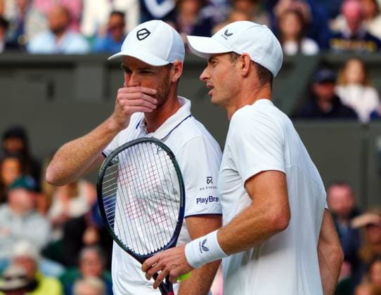 Andy Murray and Jamie Murray during their Men s Doubles first round match Wimbledon Tennis Championships, Day 4, The All England Lawn Tennis and Croquet Club, London, UK - 04 Jul 2024  Copyright: xJavierxGarcia Shutterstockx 14569389hf