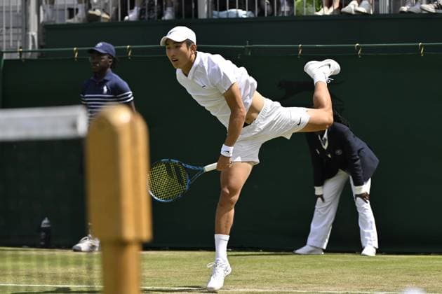 Tennis : Wimbledon 2024 - England - Juncheng Shang - Chine Tennis : Wimbledon 2024 - England - 04 07 2024 ChrysleneCaillaud Panoramic 